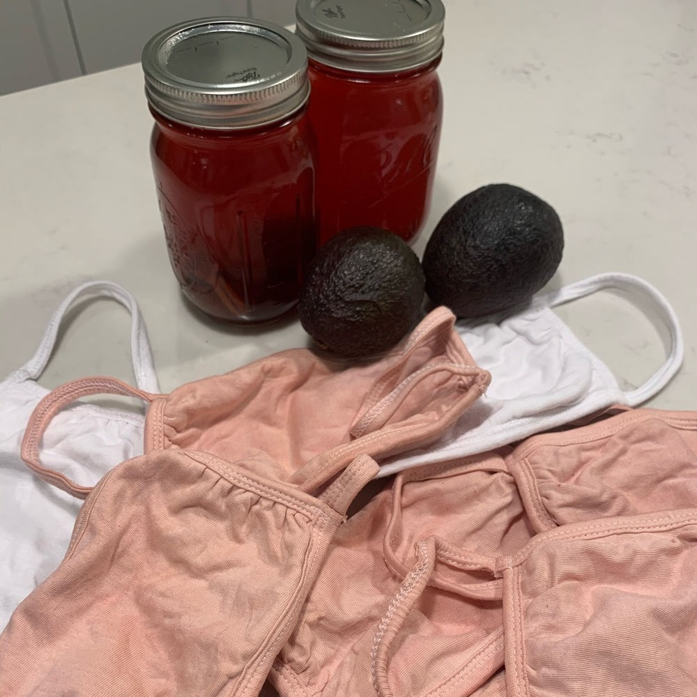 PINK sustainably dyed cotton face masks (🥑 pit)